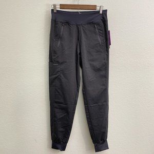 Healing Hands XS Pewter Jogger Knit Waistband Pants Scrubs Zip